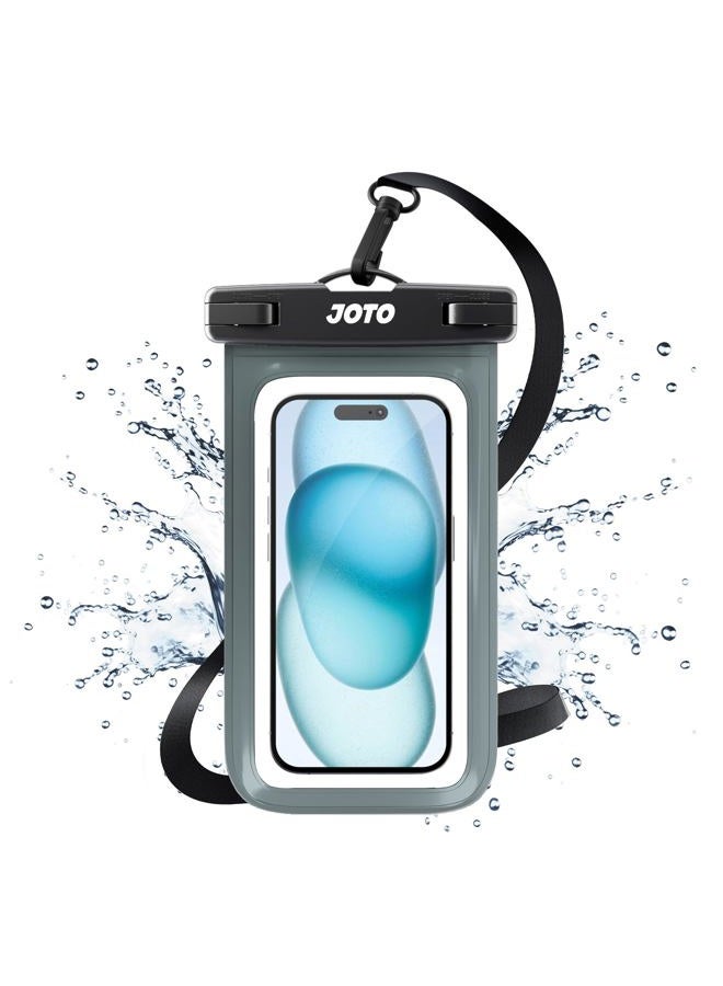 JOTO Universal Waterproof Phone Pouch Cellphone Dry Bag Case for iPhone 17 16 15 14 13 12 11 Pro Max Air Mini Plus Xs XR X 8 7 6S, Galaxy S23 S22 S21 Plus Note, Pixel up to 7" -Grey - Image 1