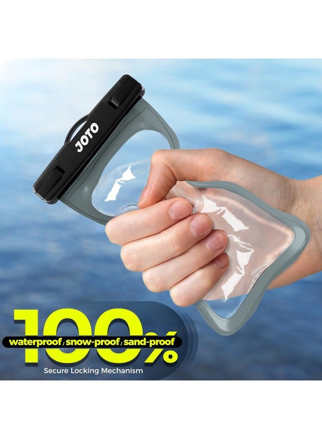 JOTO Universal Waterproof Phone Pouch Cellphone Dry Bag Case for iPhone 17 16 15 14 13 12 11 Pro Max Air Mini Plus Xs XR X 8 7 6S, Galaxy S23 S22 S21 Plus Note, Pixel up to 7" -Grey - Image 5