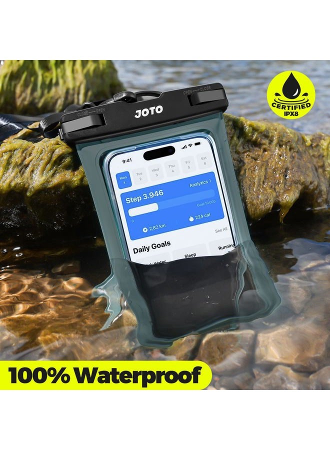 JOTO Universal Waterproof Phone Pouch Cellphone Dry Bag Case for iPhone 17 16 15 14 13 12 11 Pro Max Air Mini Plus Xs XR X 8 7 6S, Galaxy S23 S22 S21 Plus Note, Pixel up to 7" -Grey - Image 2