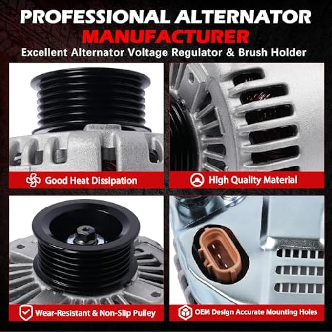Autodevil 11191 Alternator Compatible with Azera Entourage Santa Fe Veracruz Sonata Borrego Sorento Replace OE 11193, 373003C120 - Image 4