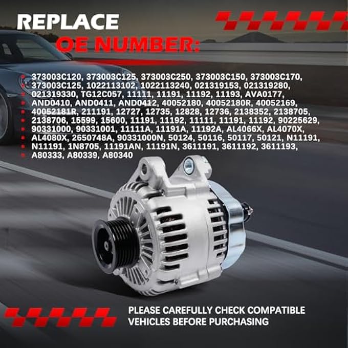 Autodevil 11191 Alternator Compatible with Azera Entourage Santa Fe Veracruz Sonata Borrego Sorento Replace OE 11193, 373003C120 - Image 3