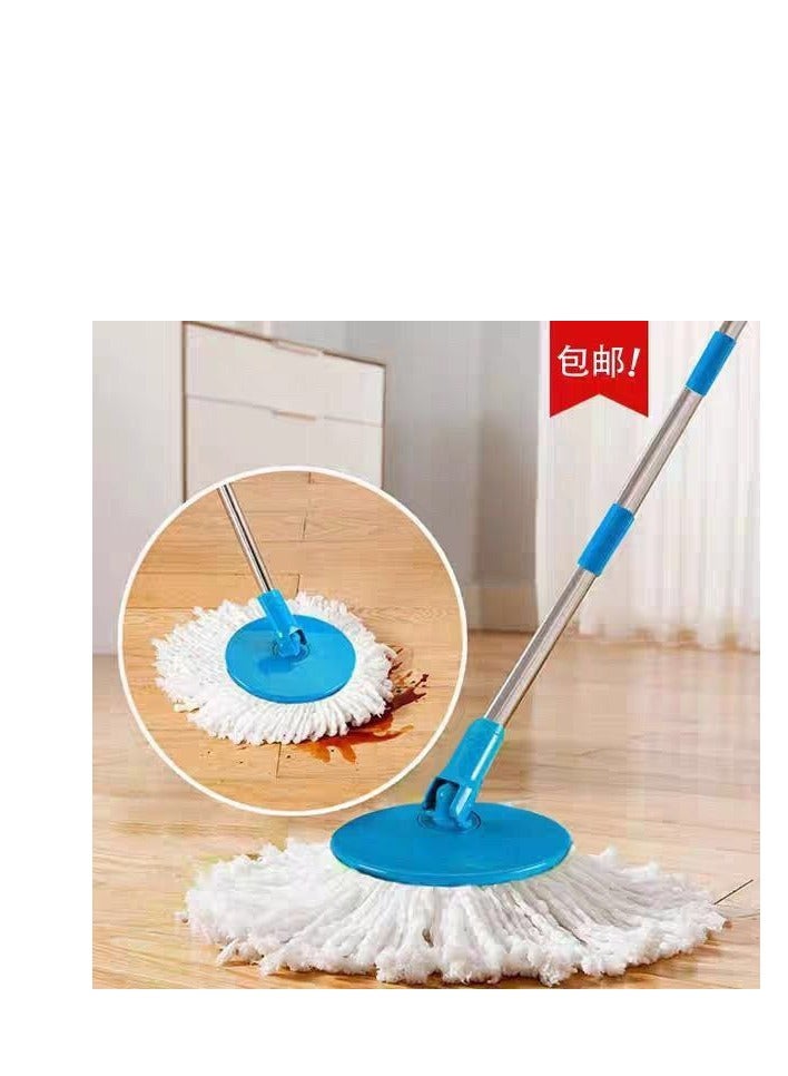Stainless Steel Spin Mop Pole Handle with Microfibre Replacement Head for Floor Mop 360 Degree Home Floor Cleaning Scraper for Home Office H - Image 2