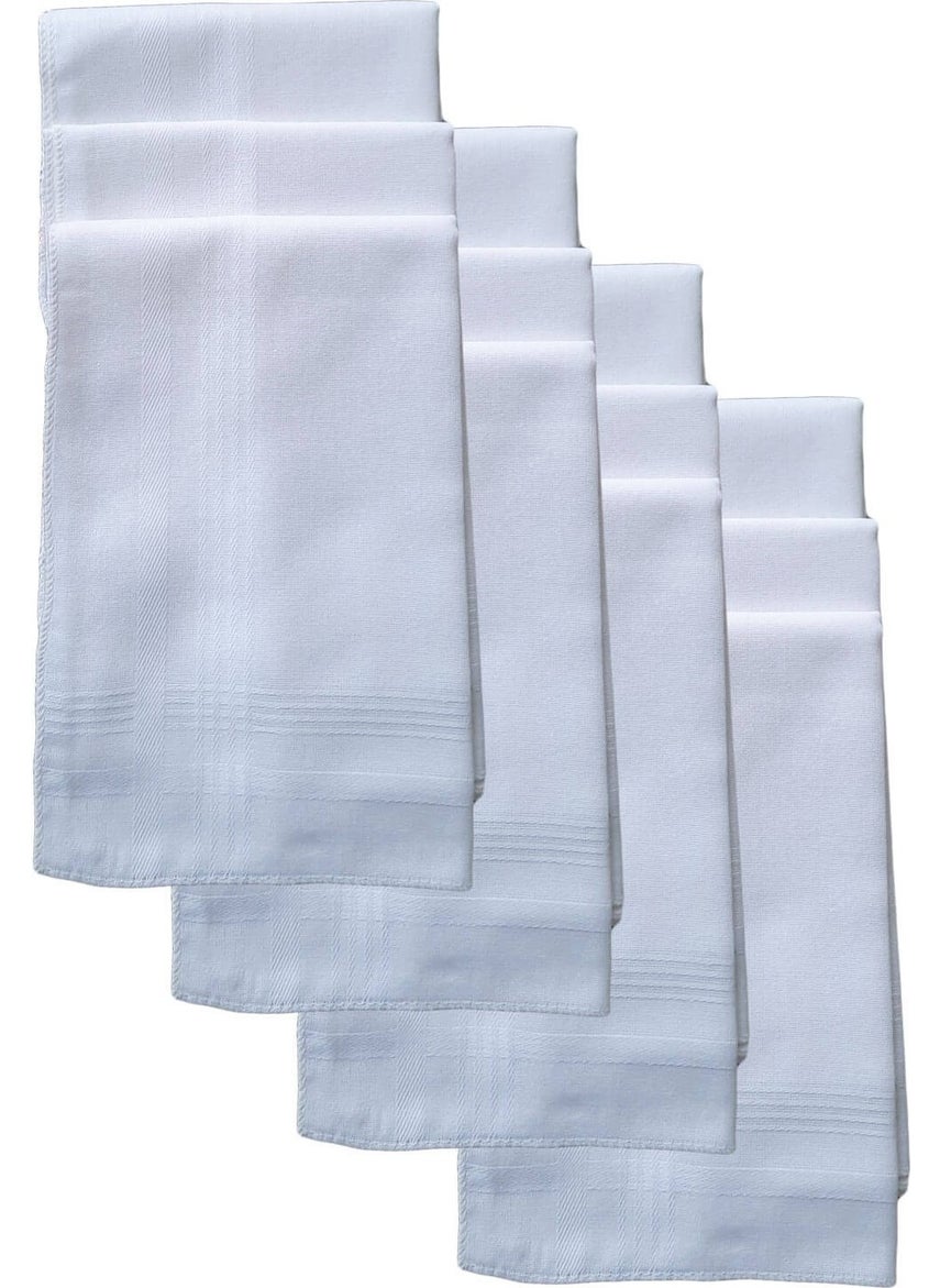 Elmira 12 Pc Hand Pocket Collar Fabric Handkerchief 36X36 cm 100 Cotton Tm White  - Image 2