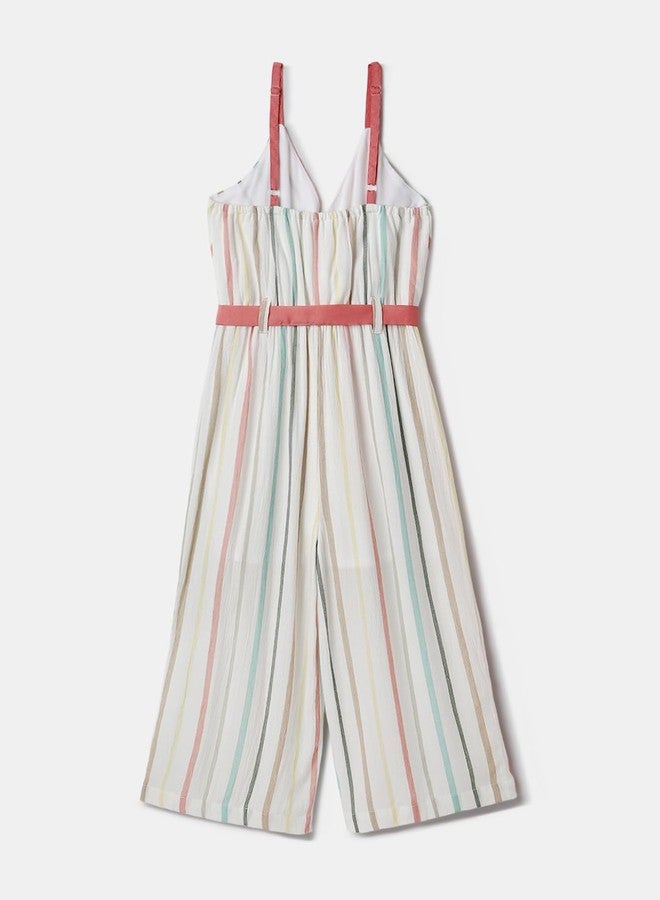 Nautinati Multicolour Strpied Jumpsuit for Girls(NN313-433CW2-4Y_4Y_Multicolor) - Image 2