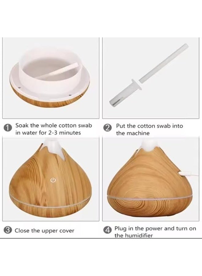 Humidifier Aroma Diffuser with Elegant Wood Design - 350ML - 7 Colors LED Light - Very Quiet for Office Bedroom - USB Powered (Beige)Humidifier Aroma Diffuser with Elegant Wood Design - 350ML - 7 Colors LED Light - Very Quiet for Office Bedroom - USB Powered (Beige) - Image 5