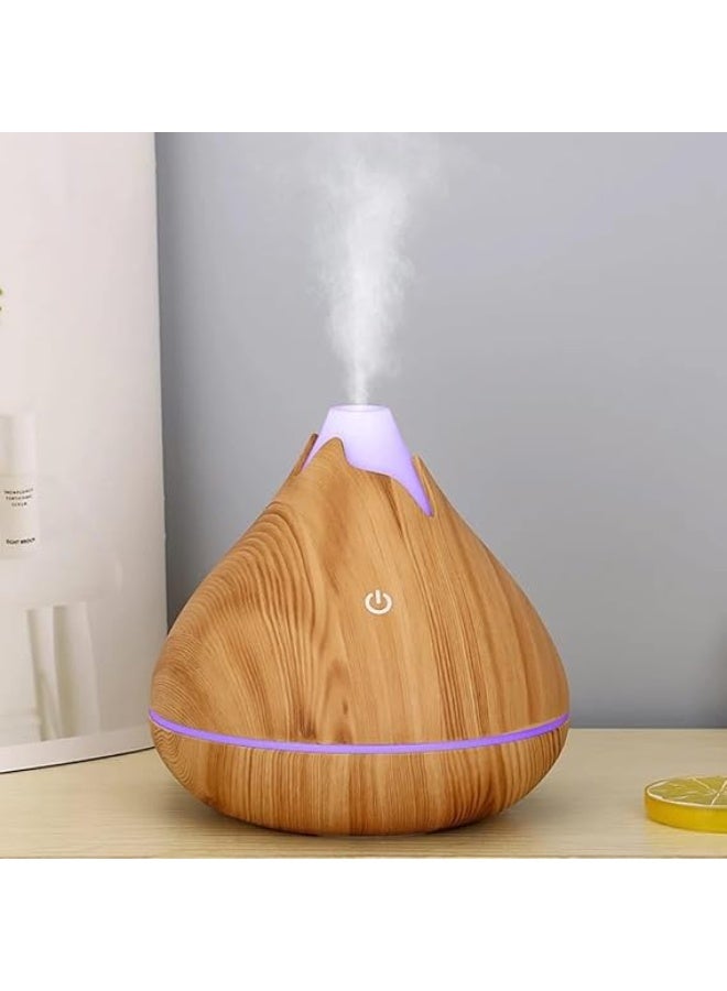 Humidifier Aroma Diffuser with Elegant Wood Design - 350ML - 7 Colors LED Light - Very Quiet for Office Bedroom - USB Powered (Beige)Humidifier Aroma Diffuser with Elegant Wood Design - 350ML - 7 Colors LED Light - Very Quiet for Office Bedroom - USB Powered (Beige) - Image 1
