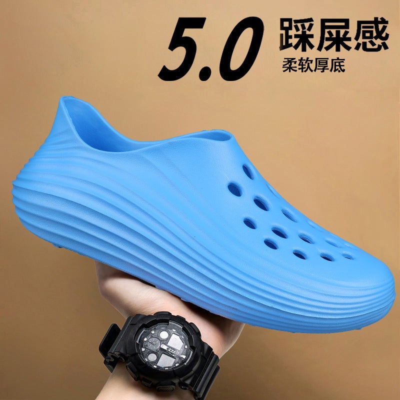 Large Size Sports Sandals For Men In Summer, Fashionable And Breathable Clogs, Non-Slip Outer Wear, Driving And Wading Beach Shoes - Image 1