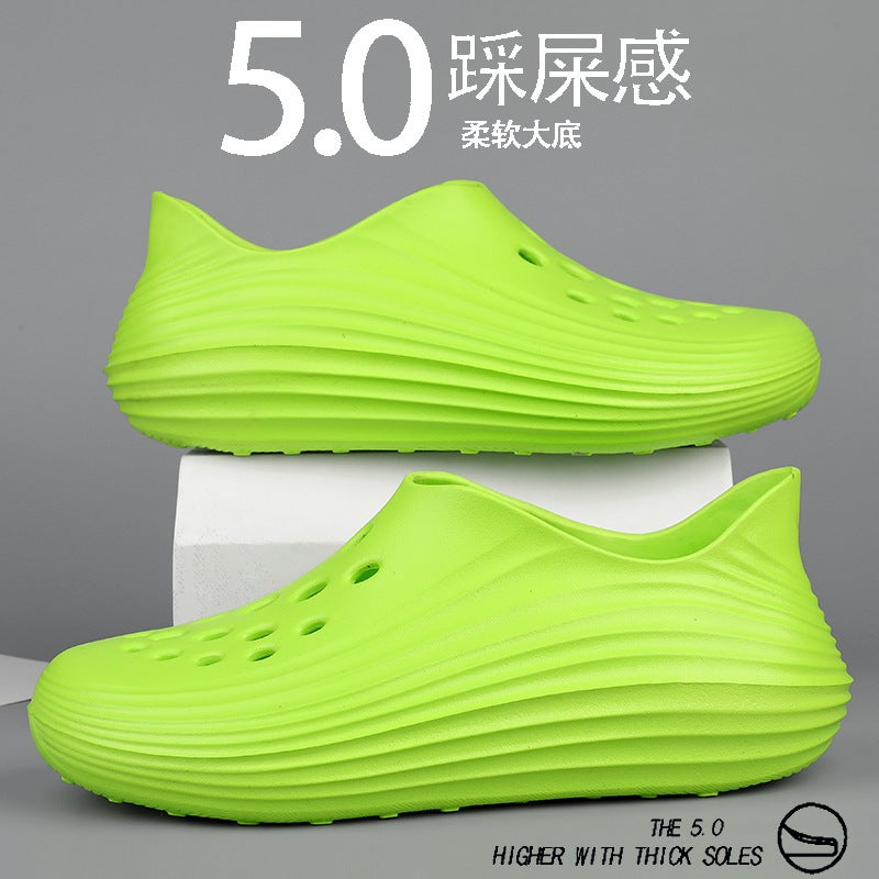 Large Size Sports Sandals For Men In Summer, Fashionable And Breathable Clogs, Non-Slip Outer Wear, Driving And Wading Beach Shoes - Image 5