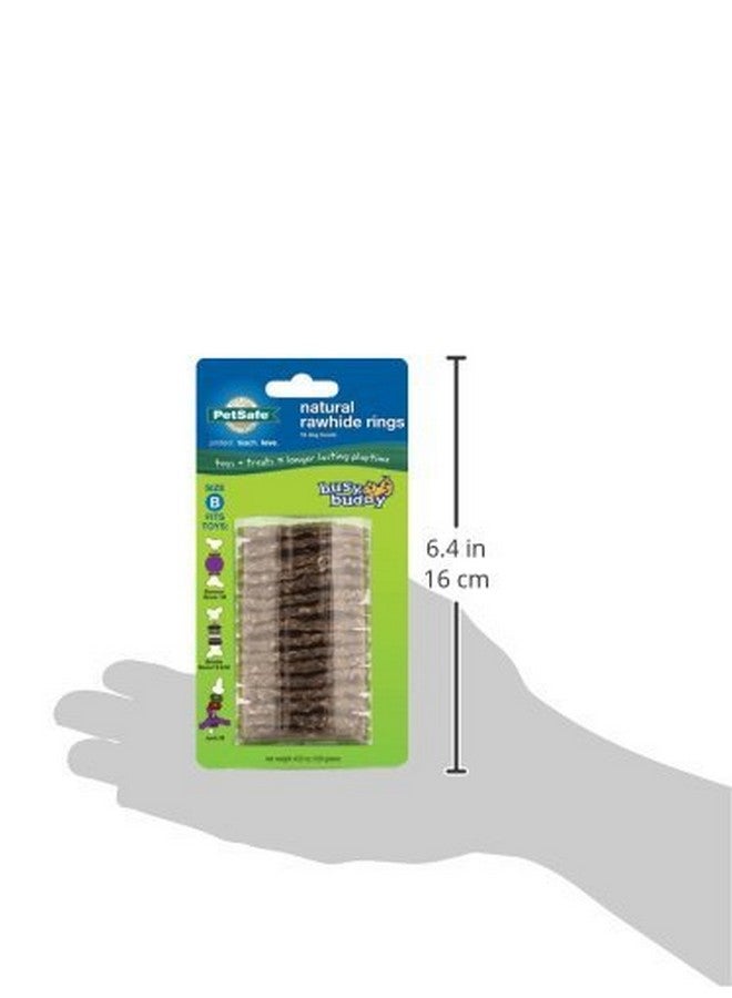 PetSafe (4 Pack) Petsafe Busy Buddy Refill Ring Dog Treats For Select Busy Buddy Dog Toys, Natural Rawhide, Size B - Image 3