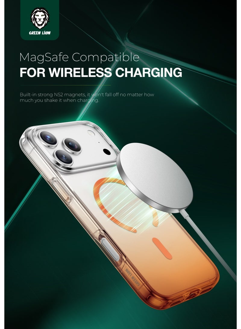 GREEN LION Gradient Magsafe Case iPhone 17 Pro Max with Powerful Magnetic Lock / MagSafe Compatible / Antioxidant Layer / Scratch Resistant - Orange Titanium - Image 2