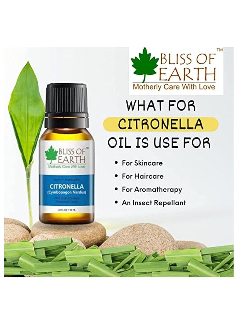 BLISS OF EARTH Bliss of earth Pure Organic Lavender Essential Oil & Citronella Natural Essential Oil Combo 10ml Therapeutic Grade Pack Of 2  - Image 4
