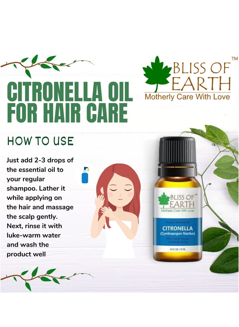 BLISS OF EARTH Bliss of earth Pure Organic Lavender Essential Oil & Citronella Natural Essential Oil Combo 10ml Therapeutic Grade Pack Of 2  - Image 5