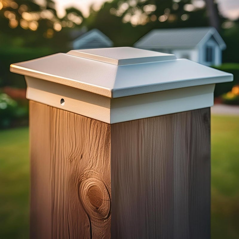 Classy Caps White Aluminum Deck & Fence Post Cap Fits Actual 6”x6”, 5.5”x5.5”, or 5”x5” Post - Image 2
