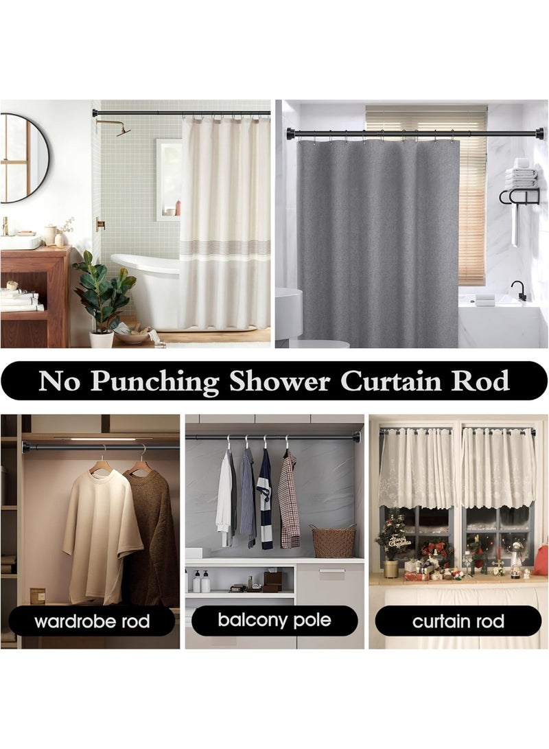 HOMESTAR Adjustable Tension Rod 70-120cm - Black Square Head Stainless Steel, No Drill Curtain Rod for Small Spaces, Bathroom & Closet Organization - Image 3