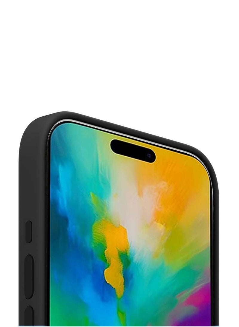 Wtech - Apple iPhone 16 Pro Max 2024 Premium Soft Liquid Silicone Case Cover (MCRPSN) - Black - Image 1