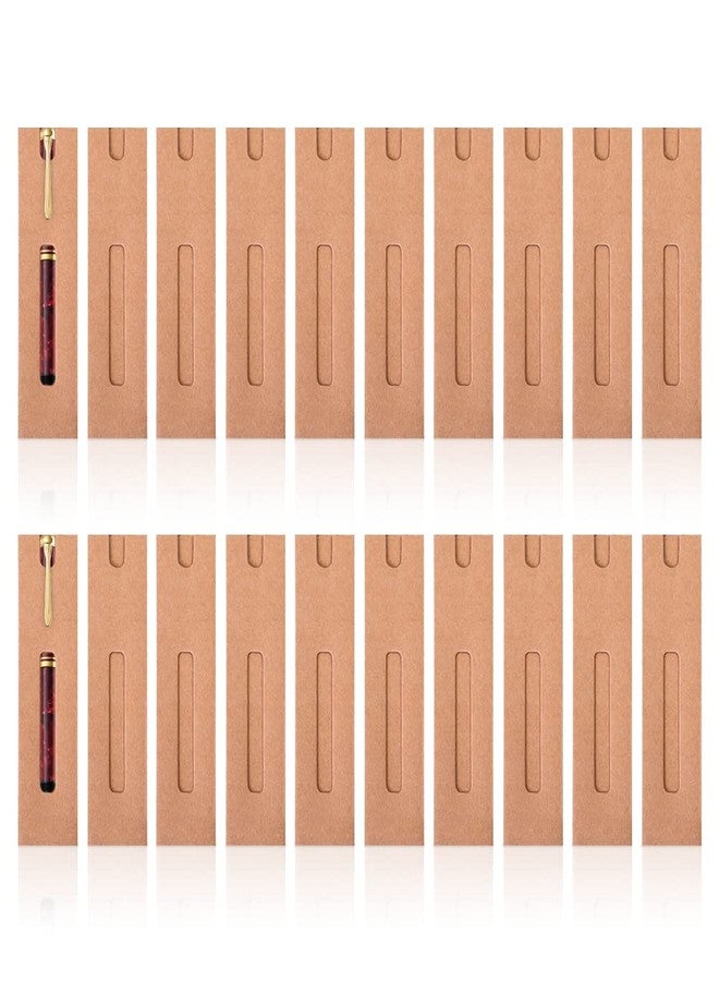 Yitexin 20Pcs Single Pen Sleeve Case Holder, Single Pen Pouch with Window for Display, Single Pen Protector Made of Paper, Pen Packaging Bag (Brown) - Image 1