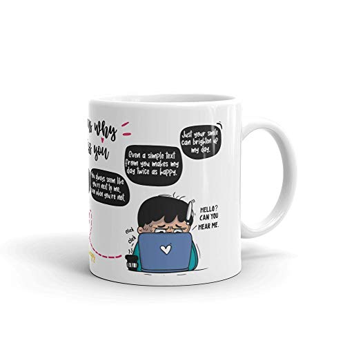 Oye Happy - Reasons Why I Miss You Mug - Romantic Gift for Boyfriend/Girlfriend/Husband/Wife on Birthday/Anniversary/Valentine's Day (Ceramic) (Microwavable) (330 ml) - Image 3
