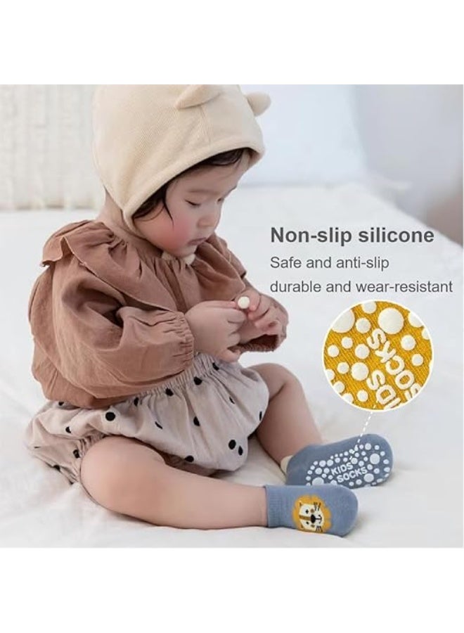 6 pairs of baby socks for spring, autumn, and winter, anti slip socks for babies, thickened wool socks for babies with small ears and boneless socks for babies, Grade A (suitable for 6-12 months) - Image 3