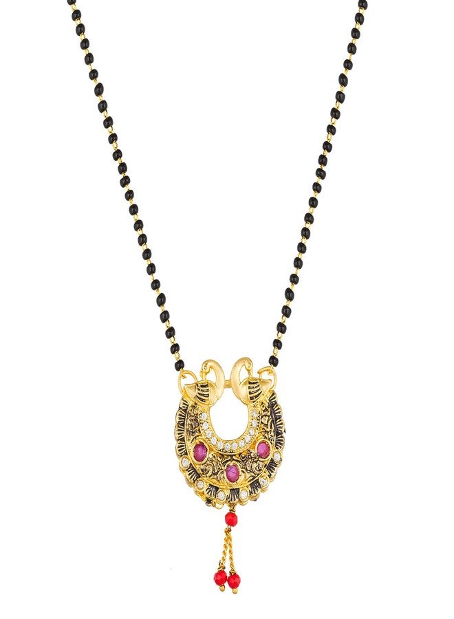 Aadita Daily Mangalsutra Gold Plated and American Diamond Mangalsutra for Women (Golden) (DT2059MS) - Image 1