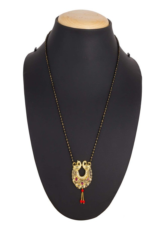 Aadita Daily Mangalsutra Gold Plated and American Diamond Mangalsutra for Women (Golden) (DT2059MS) - Image 5