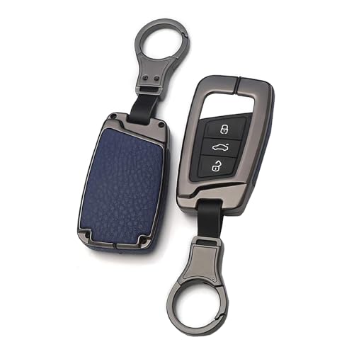 ontto Full Protection Key Fob Cover Fit for VW Key Case Smart Remote Key Shell Fit for Volkswagen Key Holder Blue(1 keycover& 1 Keychain) - Image 1