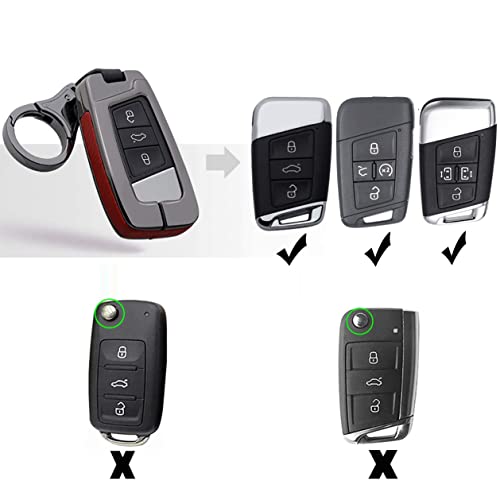 ontto Full Protection Key Fob Cover Fit for VW Key Case Smart Remote Key Shell Fit for Volkswagen Key Holder Blue(1 keycover& 1 Keychain) - Image 2