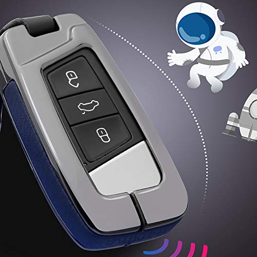 ontto Full Protection Key Fob Cover Fit for VW Key Case Smart Remote Key Shell Fit for Volkswagen Key Holder Blue(1 keycover& 1 Keychain) - Image 5