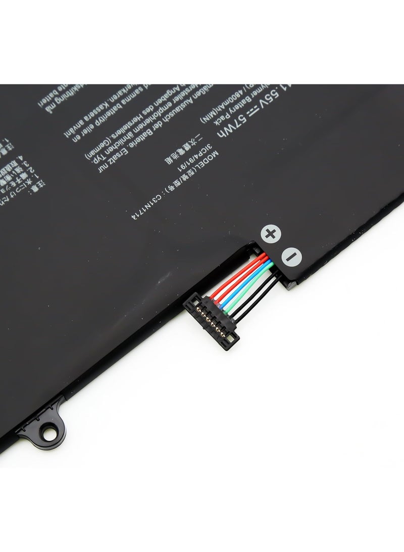 Terabyte بطارية C31N1714 لجهاز Asus Zenbook Flip 14 UX461FA UX461FN UX461UA UX461UN UX461F UX461U لابتوب C31PqCH 0B200-02750100 3ICP4/91/91 0B20 0-02750,000 11.55V 57Wh - Image 3