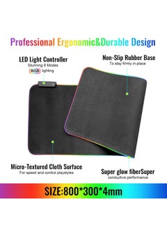 SKY-TOUCH RGB Gaming Mouse Pad Extra Large and Soft LED Extended  - Image 3