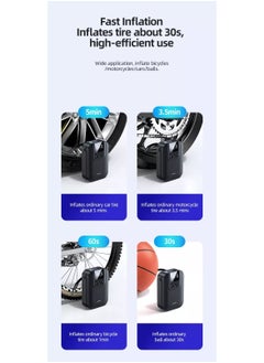 Usams Car Air Compressor Tire Inflator Portable Pump for Car Tires Bicycle Motor bike Football etc | Small Size with High Quality and Digital Display | Smart Digital Portable Fast Cordless Compressor  - Image 5