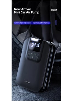 Usams Car Air Compressor Tire Inflator Portable Pump for Car Tires Bicycle Motor bike Football etc | Small Size with High Quality and Digital Display | Smart Digital Portable Fast Cordless Compressor  - Image 4