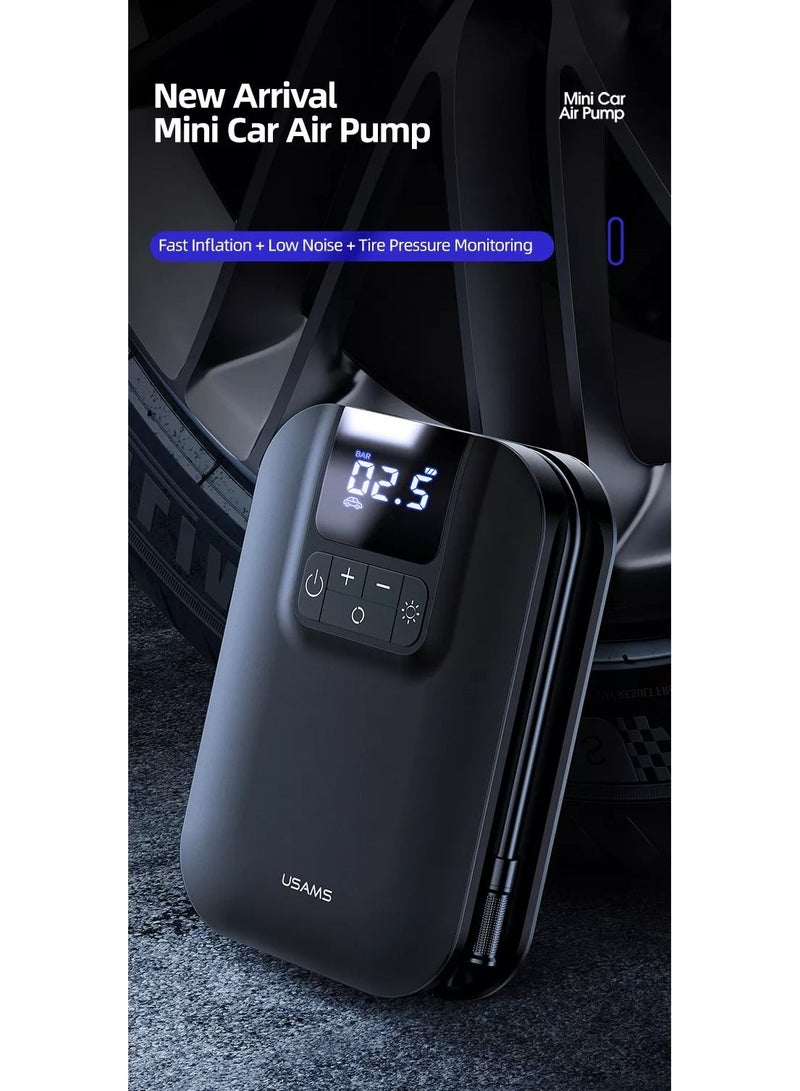 أوسامس ضاغط هواء السيارة منفاخ هواء محمول لإطارات السيارات والدراجات والدراجات النارية والبالون وكرة القدم وما إلى ذلك | حجم صغير بمقياس دقيق وشاشة رقمية عالية الجودة | جهاز لاسلكي رقمي ذكي وسريع ومحمول - Image 4