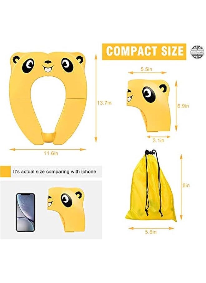 MIXDE Travel Potties,Toddler Potty Seat Cover Travel Portable Potty Seat for Kids Non-Slip Foldable Toilet Seat Pad with Carry Bag & Splash Guard Yellow  - Image 5