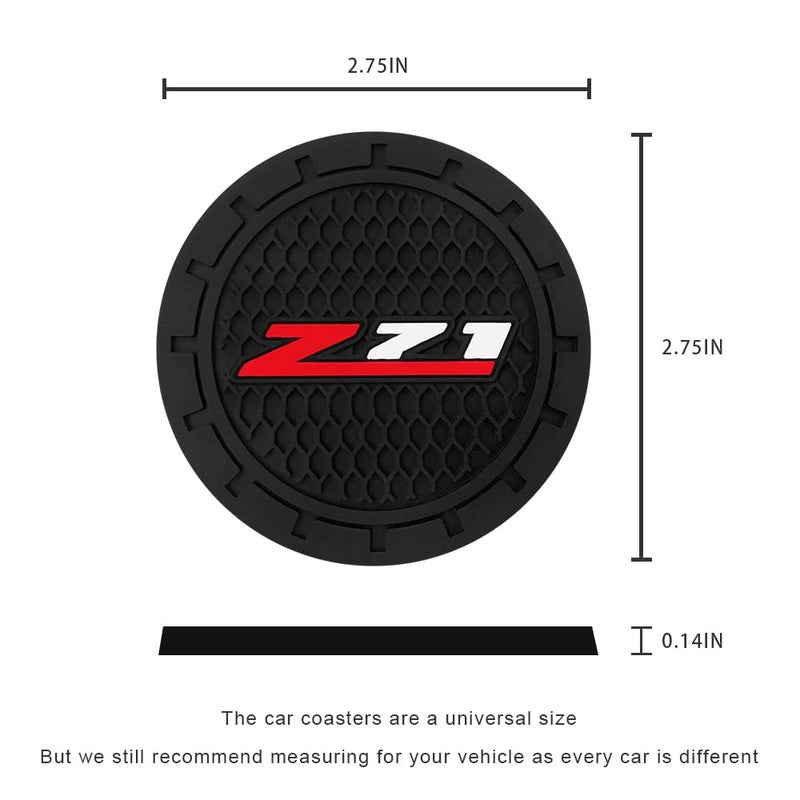 BFIVEANTE Car Cup Holder Coaster for Chevrolet Z71,Silicone Cupholder Coaster,Car Interior Accessories,2.76 Inch 2 Pieces - Image 2