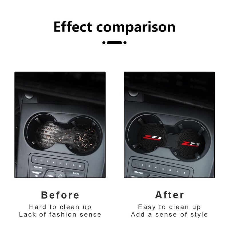 BFIVEANTE Car Cup Holder Coaster for Chevrolet Z71,Silicone Cupholder Coaster,Car Interior Accessories,2.76 Inch 2 Pieces - Image 4
