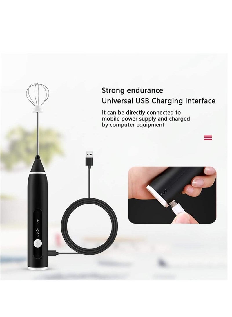 Gravity Rechargeable Milk Frother 3 Speeds Handheld Foam Maker With Stainless Whisk For Coffee, Latte, Cappuccino, Chocolate, Milk Tea, Coconut Milk  - Image 3