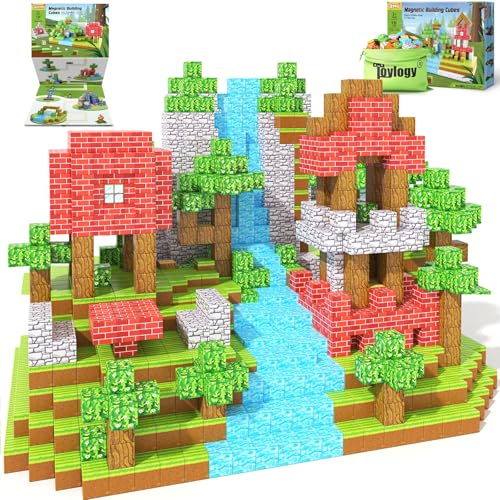 Toylogy 150PCS Magnetic BlocksBuild Mine Magnet World Forest Edition Kids Games for BoysGirls Age 35 48 68 Magnetic Sensory STEM Toys Tiles for Toddlers Gifts for 3 Years Old Ideal Construction Toys - Image 1