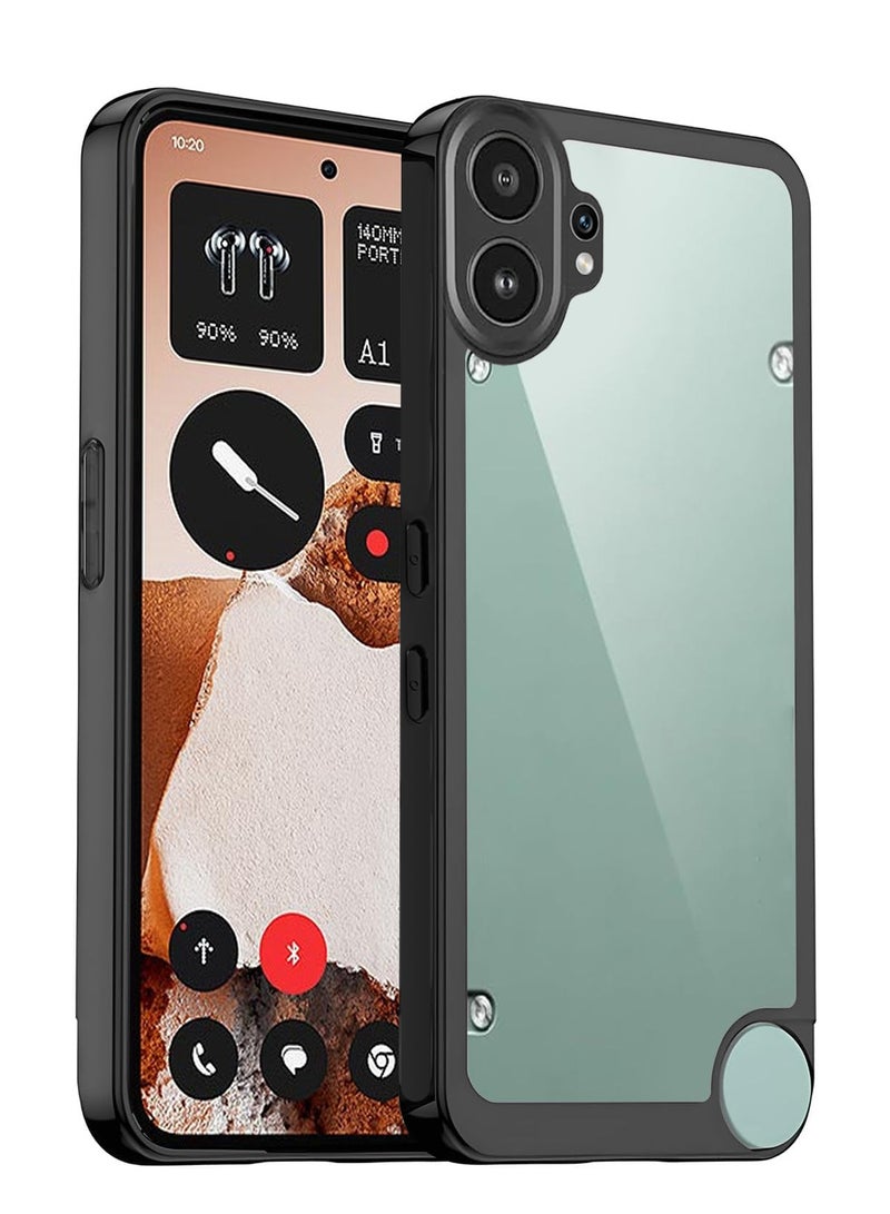 Wtech Nothing CMF Phone 2 Pro 5G 2025 Shockproof Silicone Soft TPU Back PC Protective Phone Cover Case - Clear/Black - Image 1