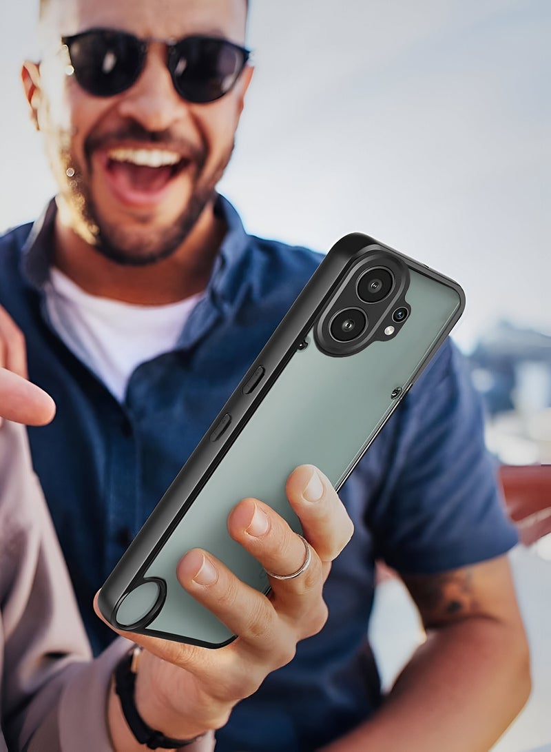 Wtech Nothing CMF Phone 2 Pro 5G 2025 Shockproof Silicone Soft TPU Back PC Protective Phone Cover Case - Clear/Black - Image 4