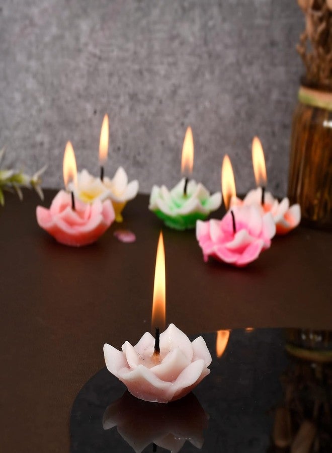 أسينشين شمعة شمعية عائمة بتصميم وردة من علامة أسينشن التجارية، مثالية كهدية أو زينة لعيد ديوالي أو عيد الميلاد. - Image 2