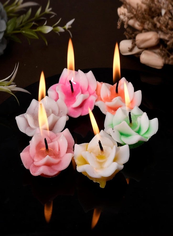 أسينشين شمعة شمعية عائمة بتصميم وردة من علامة أسينشن التجارية، مثالية كهدية أو زينة لعيد ديوالي أو عيد الميلاد. - Image 1
