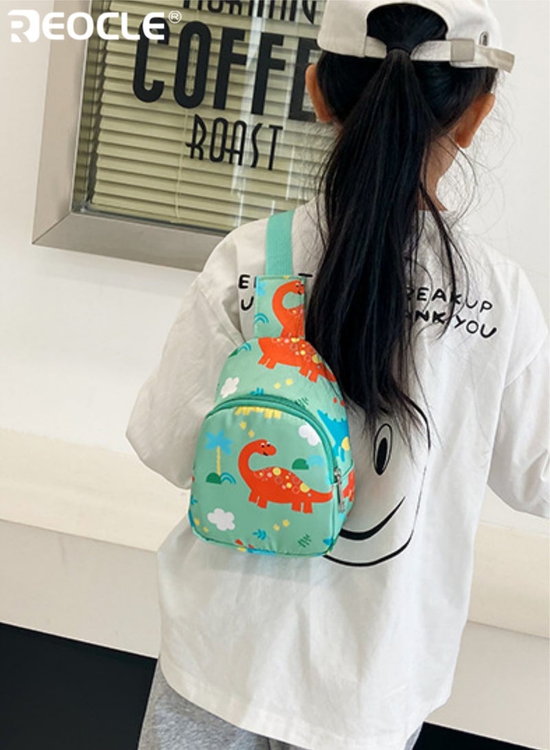 REOCLE Kids' Chest Bag Cartoon Dinosaur Print Lightweight Mini Crossbody Bag Casual Daily Outing Small Backpack Single-Shoulder Portable Storage Pouch - Image 2