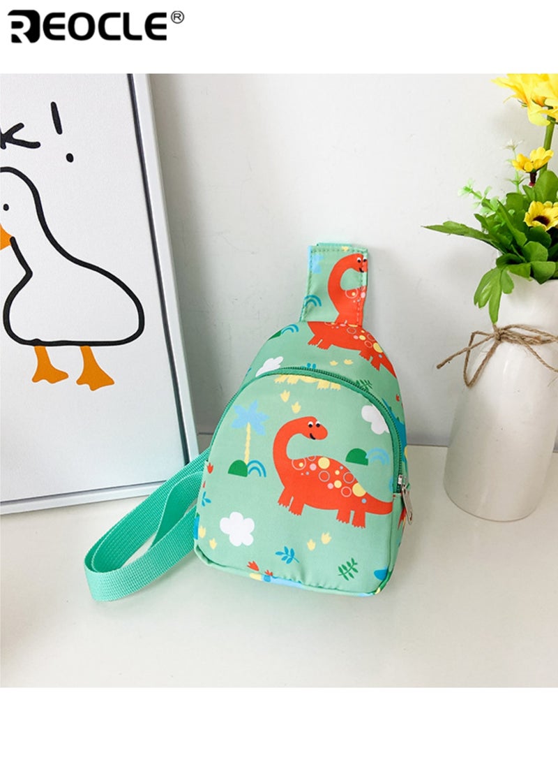 REOCLE Kids' Chest Bag Cartoon Dinosaur Print Lightweight Mini Crossbody Bag Casual Daily Outing Small Backpack Single-Shoulder Portable Storage Pouch - Image 5