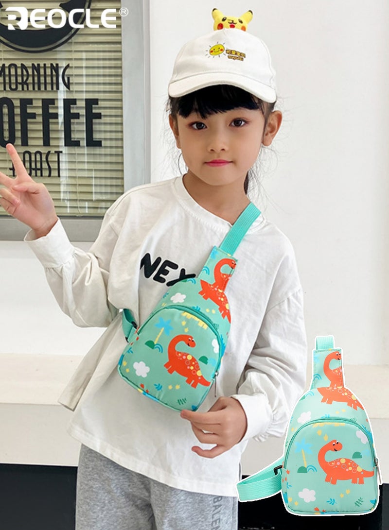 REOCLE Kids' Chest Bag Cartoon Dinosaur Print Lightweight Mini Crossbody Bag Casual Daily Outing Small Backpack Single-Shoulder Portable Storage Pouch - Image 1