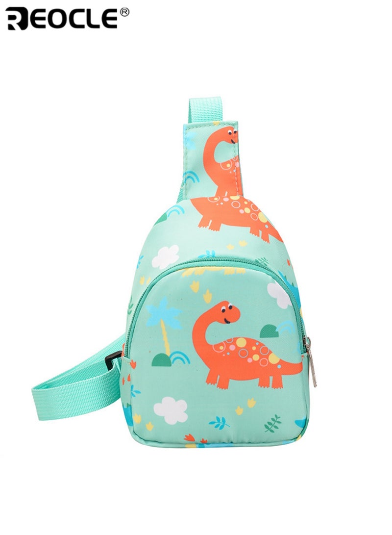REOCLE Kids' Chest Bag Cartoon Dinosaur Print Lightweight Mini Crossbody Bag Casual Daily Outing Small Backpack Single-Shoulder Portable Storage Pouch - Image 4