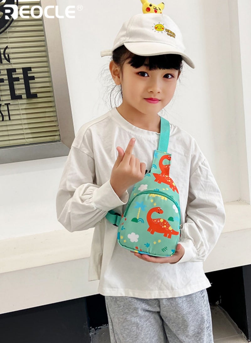 REOCLE Kids' Chest Bag Cartoon Dinosaur Print Lightweight Mini Crossbody Bag Casual Daily Outing Small Backpack Single-Shoulder Portable Storage Pouch - Image 3