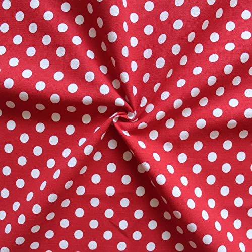 Airwill 100% Cotton Polka Pattern 8 Seater Rectangle Table Cover Sized, 56x95 inches (Red,White, Pack of 1) - Image 2