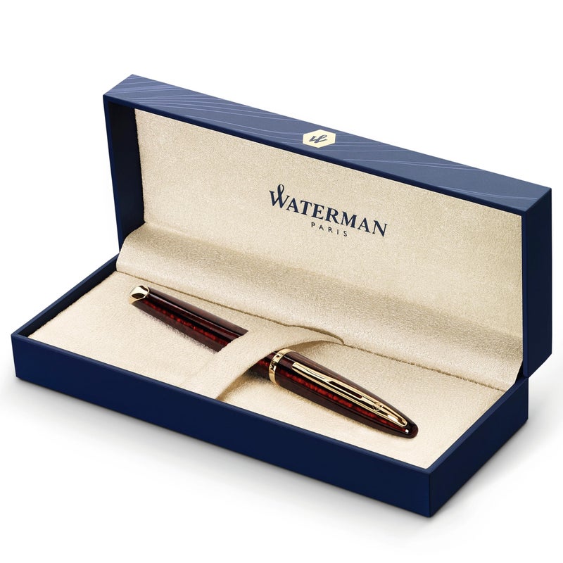 Waterman fountain pen thin nib details of 18 kt gold decorations in golden color - Image 2
