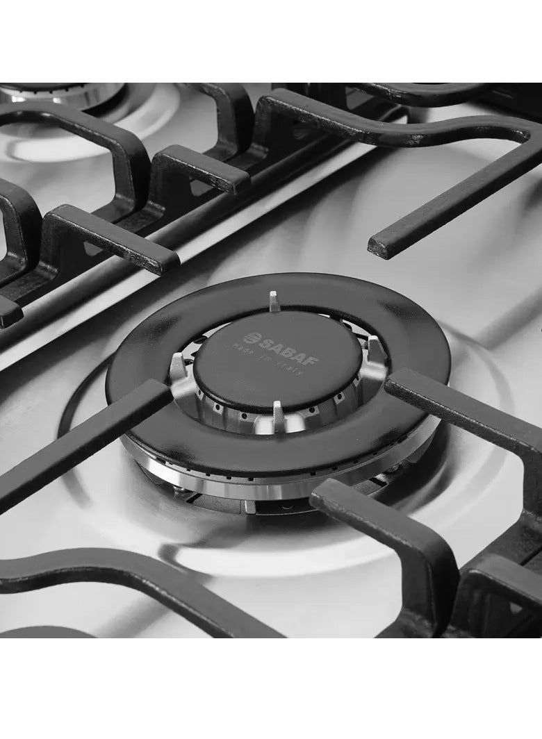 UNIONAIRE 5-burner gas cooker, Unionaire Max 14, full safety features, 60/90 cm size, cast iron grates, digital timer, 2 knobs for oven and grill, stainless steel - Image 5