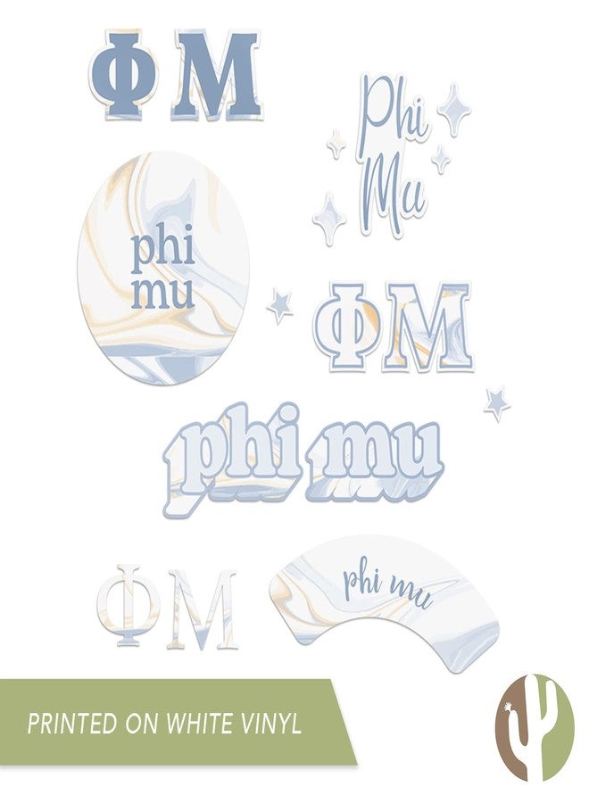 Desert Cactus Phi Mu Sorority Sticker Vinyl Decal Laptop Water Bottle Car (Marble Sheet) - Image 5